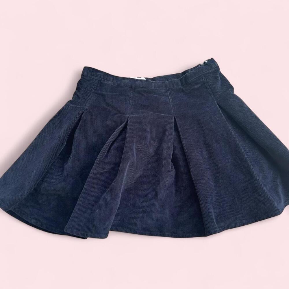 Black Corduroy Pleated Skater Skirt - Size 3 - SO